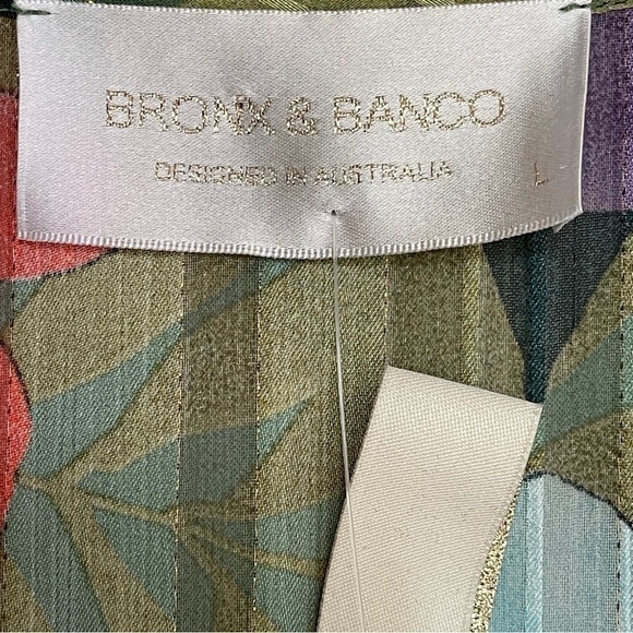 BRONX AND BANCO Tropics Bodysuit | US 8/L | Balloon Sleeve | Green Multi - Picture 8 of 14